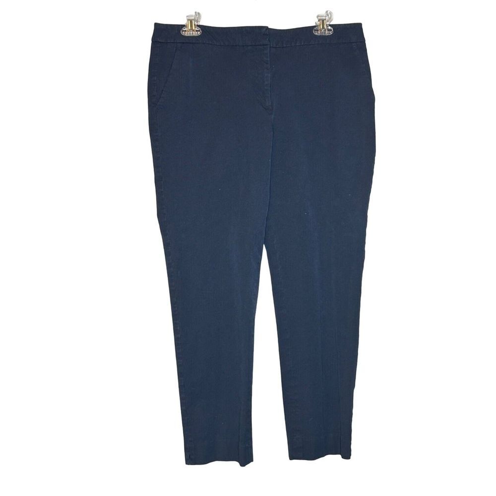 Talbots‎ Womens Hampshire Ankle Flat Front Navy Blue Size 10 Pants